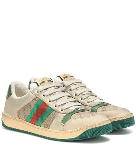 mens leather gucci sneakers|gucci screener sneakers women's.